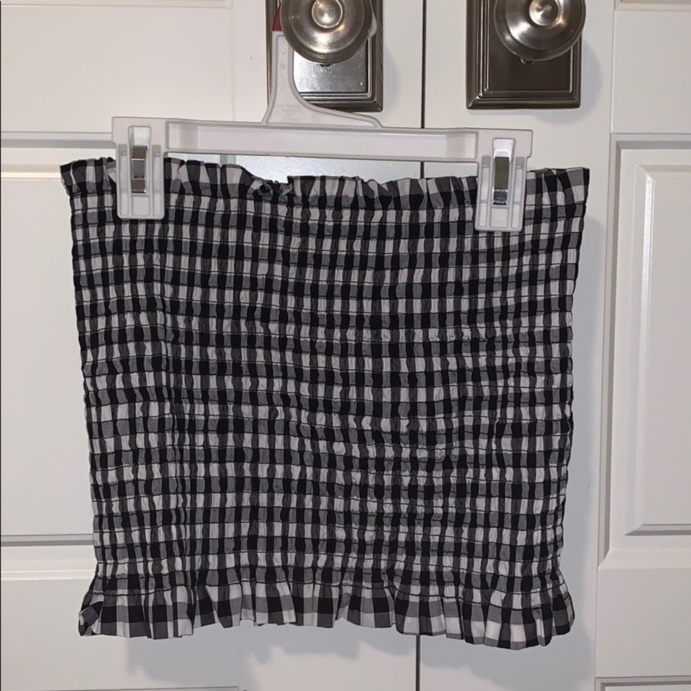Brandy Melville Black and White Checkered Tube Top